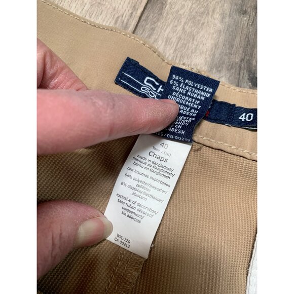 Chaps Golf 78 Men’s 40 Golf Shorts Tan Flat Front 9" Inseam Poly Blend - Picture 3 of 4